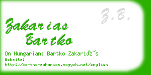 zakarias bartko business card